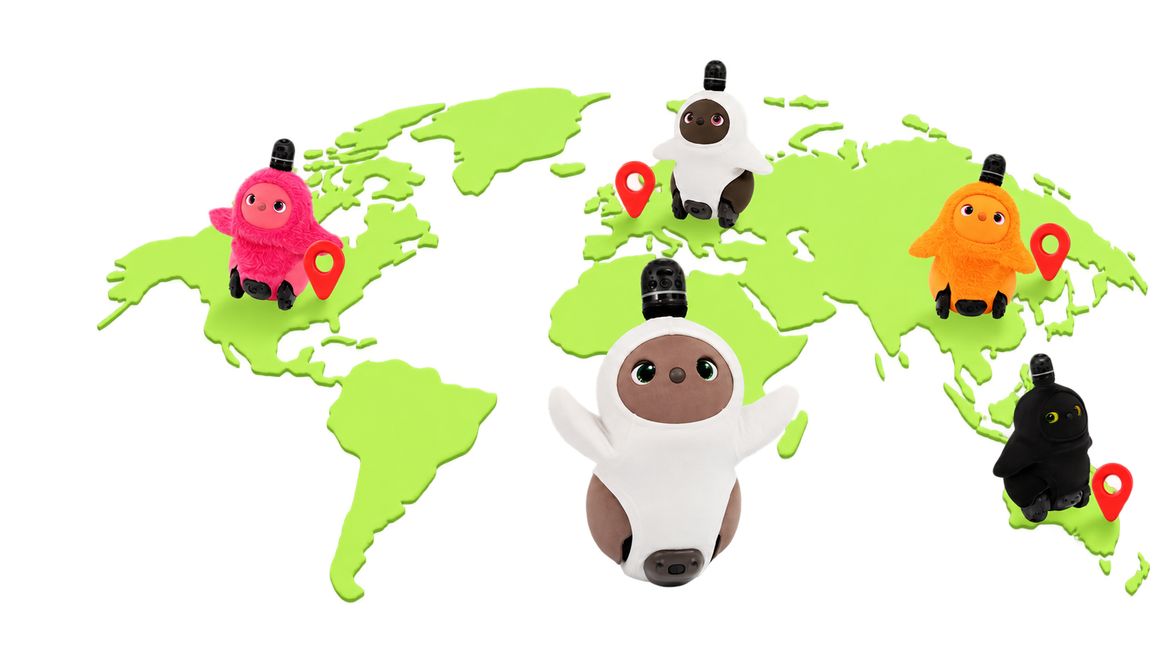 Map of successful LOVOT deliveries worldwide